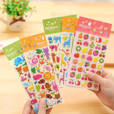 Custom Decorative Kids Cute Pvc Vinyl Cartoon 3d Eva Foam Puffy Stickers For Scrapbooking